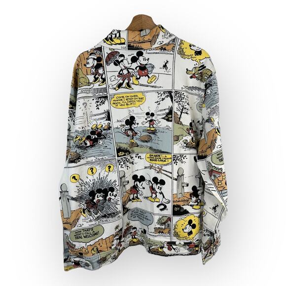 Disney Parks Vintage Mickey Comic Adult size XL Oversized Denim Jean Jacket NEW - Picture 3 of 15